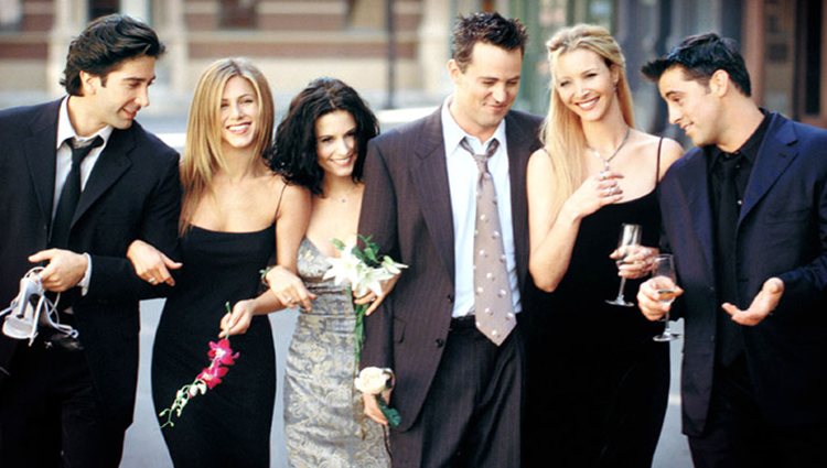 Ross, Rachel, Monica, Chandler, Phoebe y Joey en 'Friends'