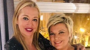 Terelu, feliz con Belén celebrando el cumpleaños de Raúl Prieto