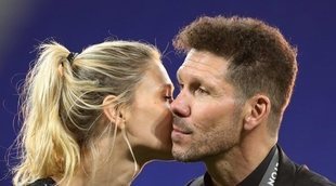 El beso de película de Carla Pereyra a Simeone por la victoria del Atleti