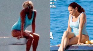 Isabel Pantoja y Lady Di: dos mujeres pensativas con bañador azul