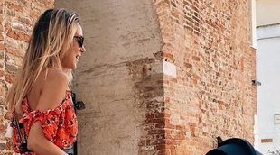 El primer paseo de los gemelos de Alice Campello y Álvaro Morata