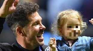 La felicidad de Simeone con su hija Francesca tras la victoria del Atleti