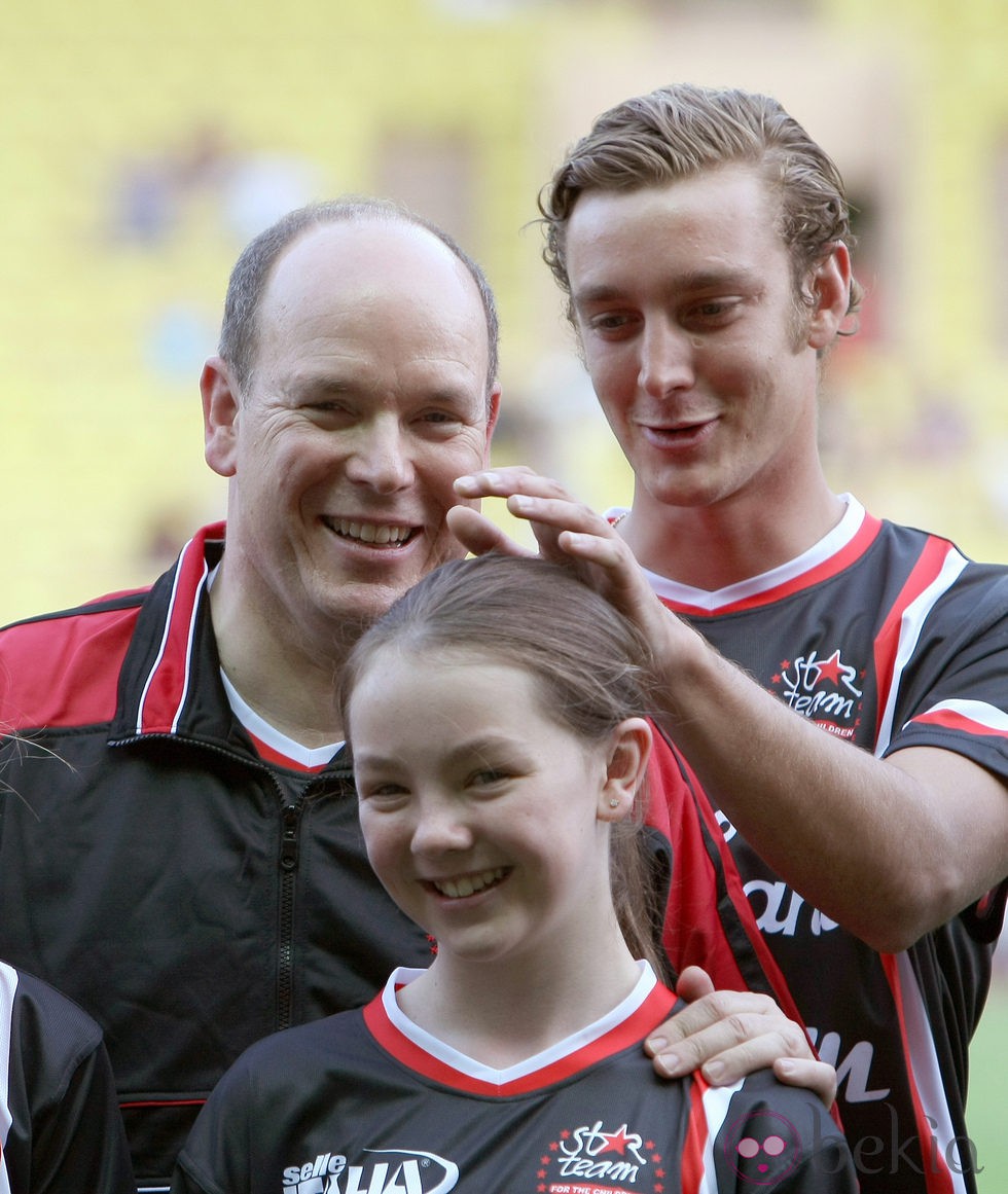 Alberto de Mónaco y sus sobrinos Pierre Casiraghi y Alexandra de Hannover