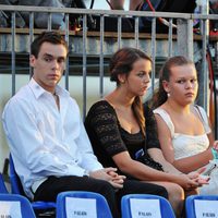Estefanía de Mónaco y sus hijos en la fiesta tras la boda de Alberto II y Charlene Wittstock