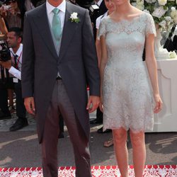Pierre Casiraghi y Beatriz Borromeo en la boda de Alberto de Mónaco