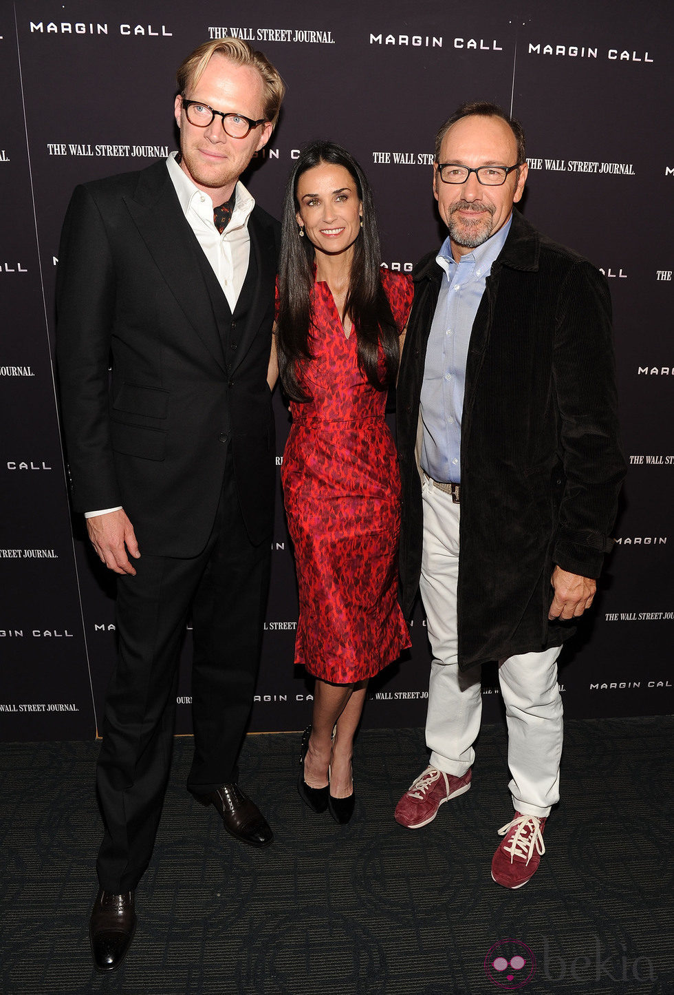 Demi Moore, Paul Bettany y Kevin Spacey en la premiere de 'Margin Call' en Nueva York