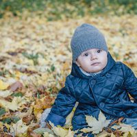 Oscar de Suecia posa para celebrar el primer otoño de su vida