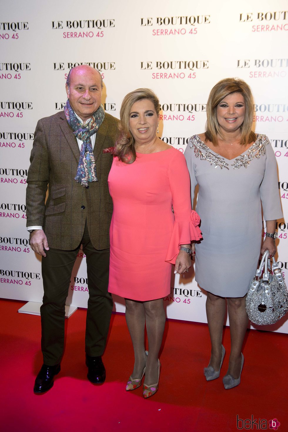 José Carlos Bernal, Carmen Borrego y Terelu Campos en la fiesta de cumpleaños de Borrego