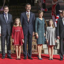Los Reyes Felipe y Letizia con sus hijas, Mariano Rajoy, Ana Pastor y Pío García Escudero en la Apertura de la XII Legislatura