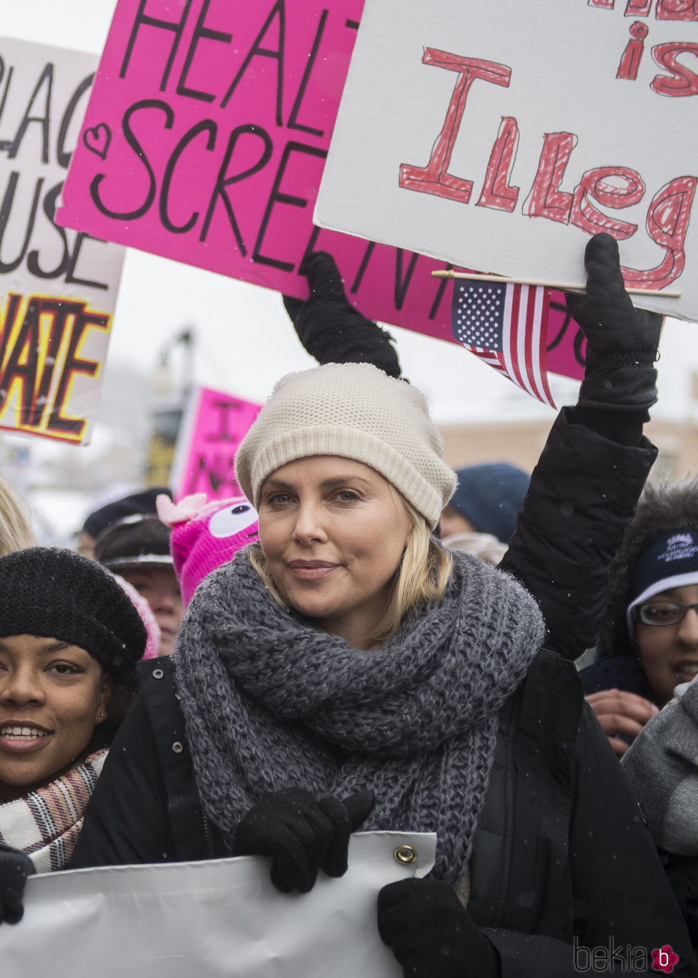 Charlize Theron en la Marcha de las Mujeres en Washington