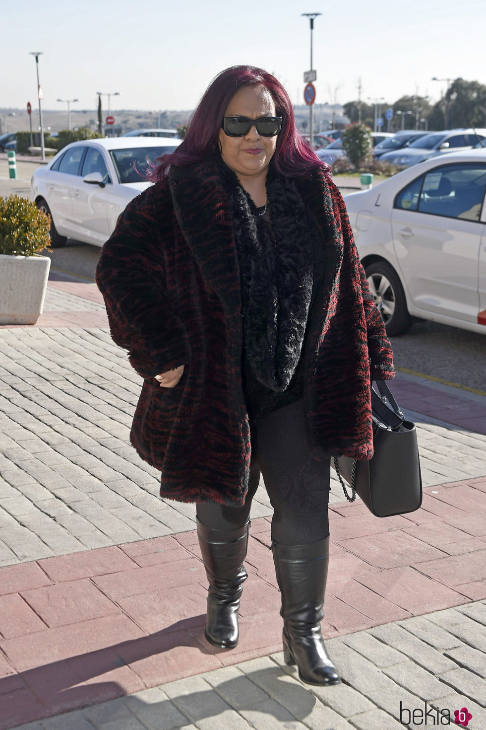 Edith Salazar en el funeral de Bimba Bosé