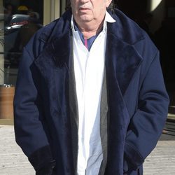 Francis Montesinos en el funeral de Bimba Bosé