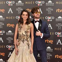 Macarena Gómez y Aldo Comas en la alfombra roja de los Premios Goya 2017