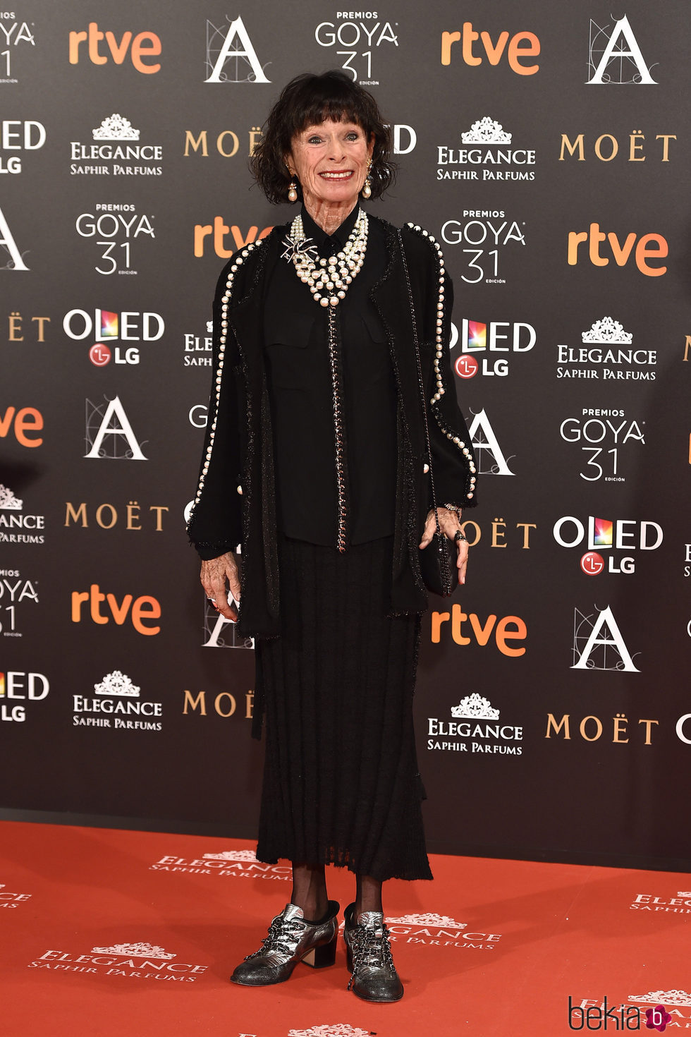Geraldine Chaplin en la alfombra roja de los Premios Goya 2017