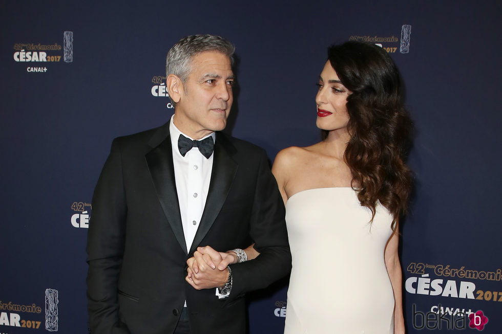 George Clooney y Amal Alamuddin en los Premios César 2017