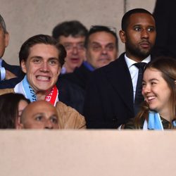 Alexandra de Hannover y su novio en el partido de Champions Mónaco-Manchester City