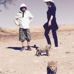 Angelina Jolie, muy feliz inaugura un santuario de animales en Namibia