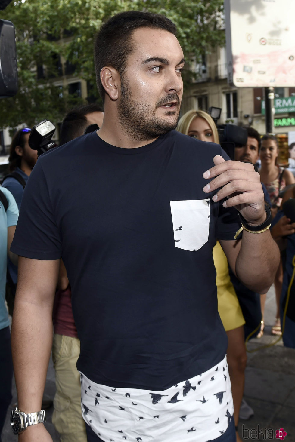 Miguel, novio de Belén Esteban, en el cumpleaños de Andrea Janeiro