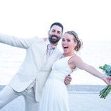 Yoli y Jonathan ('GH15') muy felices el día de su boda