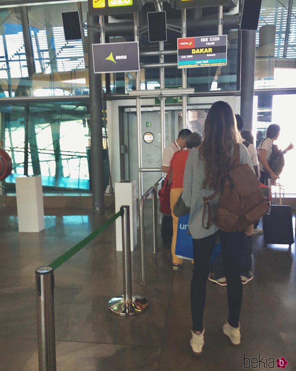 Sara Carbonero viajando hacia Dakar