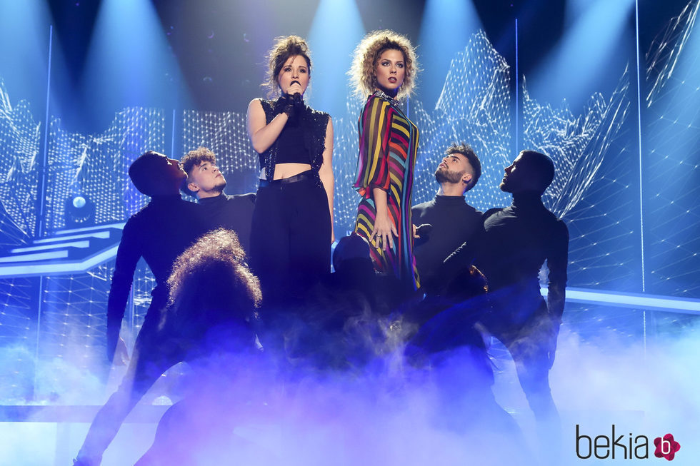 Thalía y Miriam en la Gala 3 de 'Operación Triunfo'