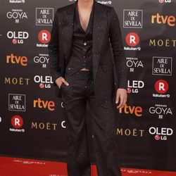 Eduardo Casanova en la alfombra roja de los Premios Goya 2018