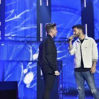Agoney y Raoul durante los ensayos del primer concierto de la gira de 'OT 2017'