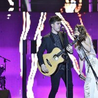 Roi y Amaia en el primer concierto de la gira de 'OT 2017' en Barcelona