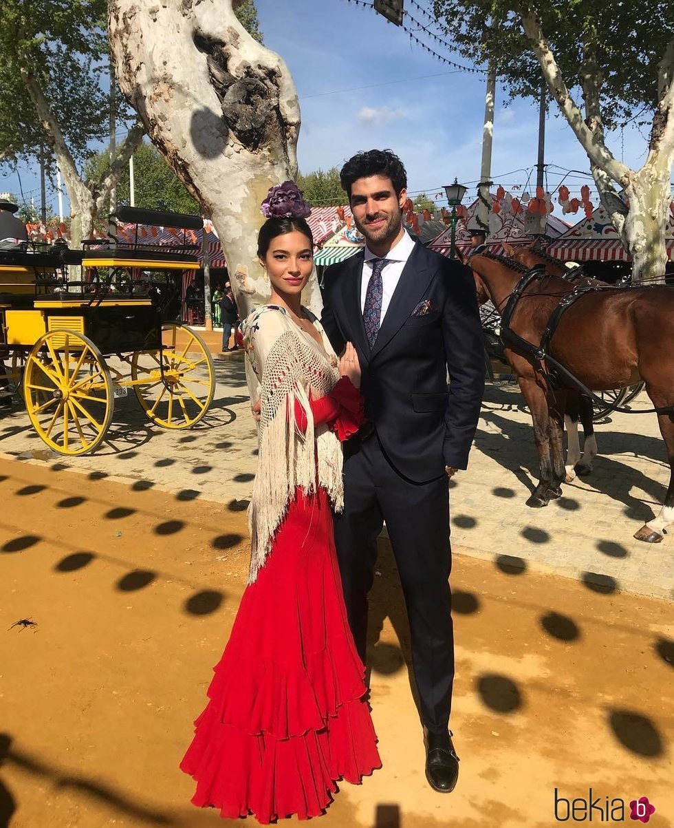Rocío Crusset y Juan Betancourt durante la Feria de Abril 2018