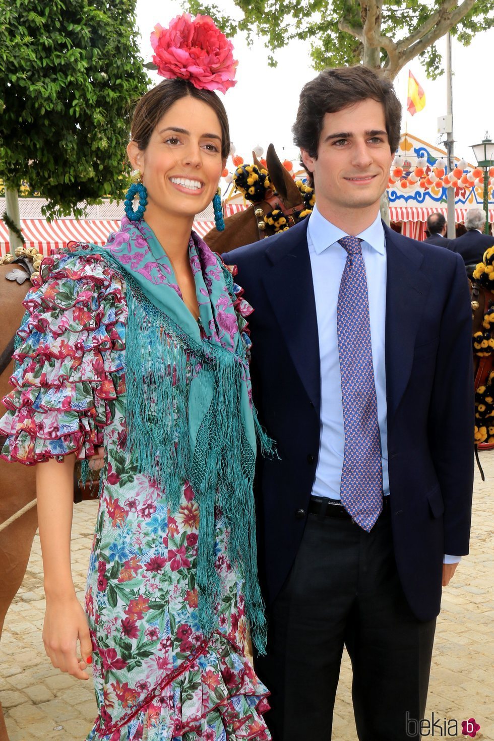 El Duque de Huéscar, Fernando Fitz-James, junto a Sofía Palazuelo en la Feria de Abril 2018