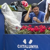 Sandra Gago disfrutando de uno de los partidos de Feliciano López