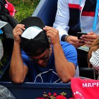 Sandra Gago viendo a Feliciano López en el Conde Godó 2018
