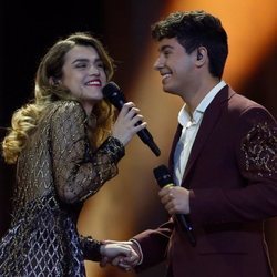 Amaia y Alfred durante su actuación en la final de Eurovisión 2018