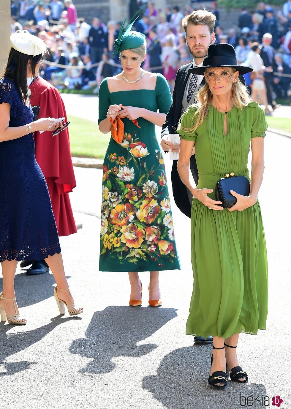 Kitty Spencer, Louis Spencer y Victoria Aitken en la boda del Príncipe Harry y Meghan Markle