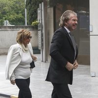 María Teresa campos y Bigote Arrocet en la capilla ardiente de María Dolores Pradera