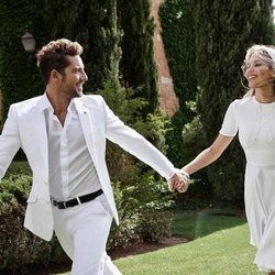 David Bisbal y Rosanna Zanetti celebrando su boda con un segundo look