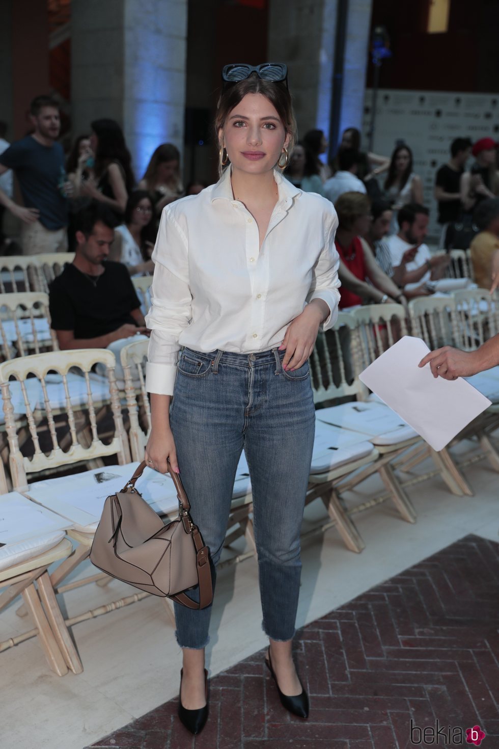 Miriam Giovanelli en en el front row de Juan Vidal en Madrid Fashion Week primavera/verano 2019