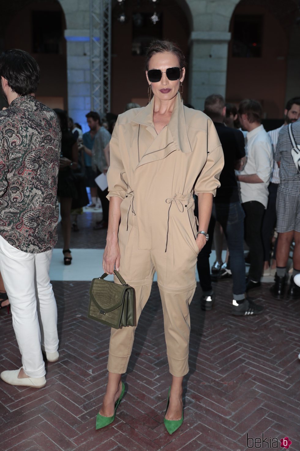 Nieves Álvarez en en el front row de Juan Vidal en Madrid Fashion Week primavera/verano 2019