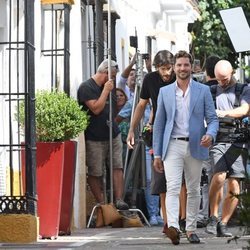 David Bisbal grabando un videoclip en Marbella