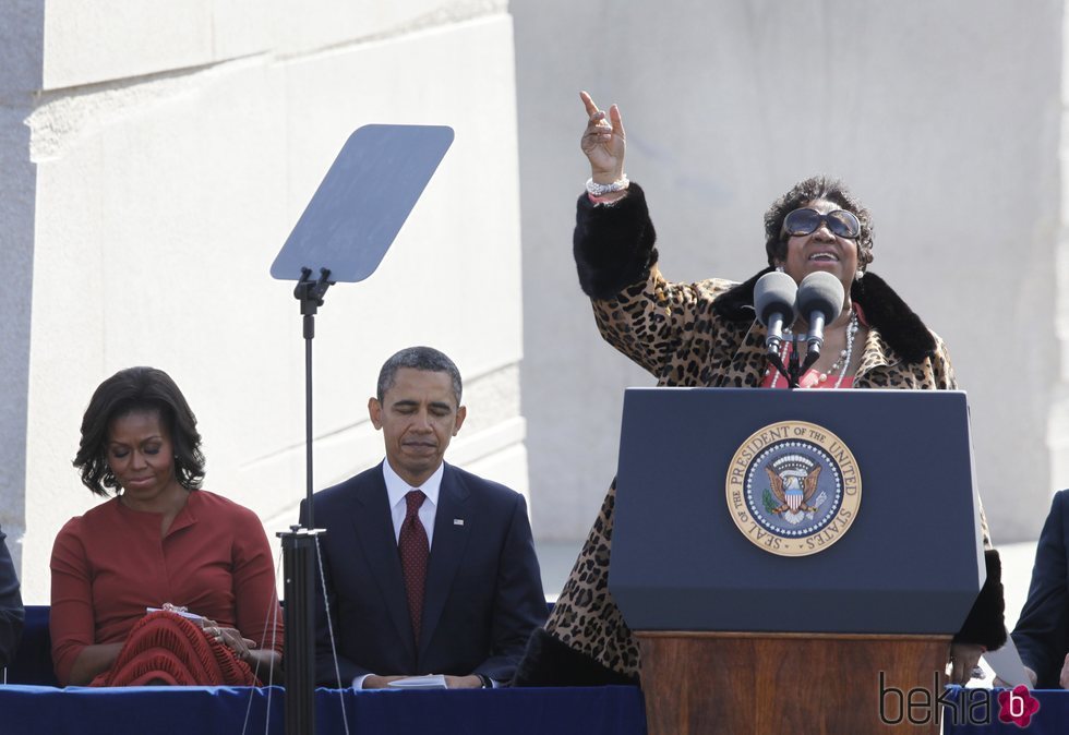 Aretha Franklin cantando en el homenaje a Martin Luther King Junior en 2011