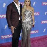 Alex Rodríguez y Jennifer Lopez en la alfombra roja de los VMAs 2018