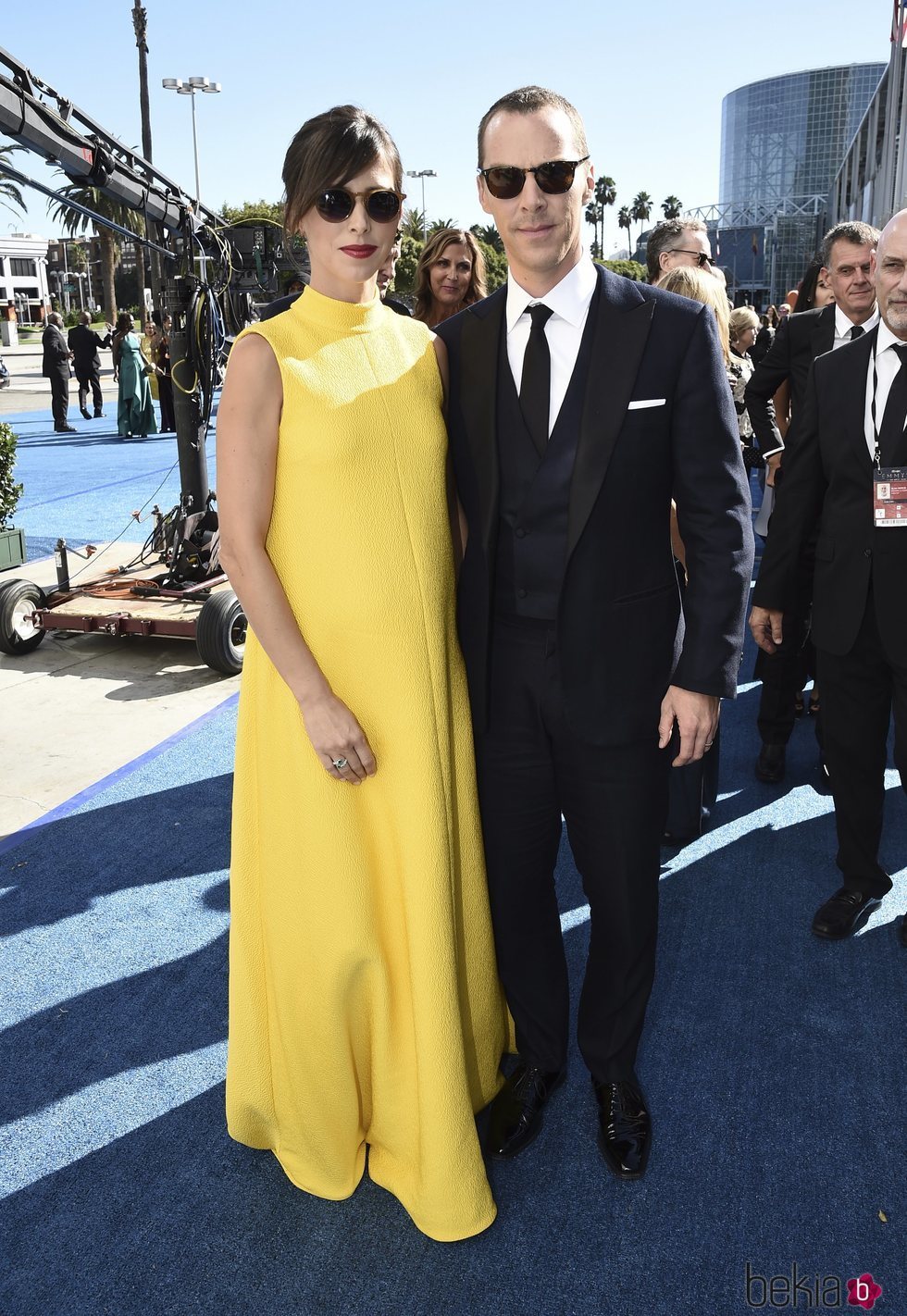 Benedict Cumberbatch y Sophie Hunter a su llegada a los Premios Emmy 2018