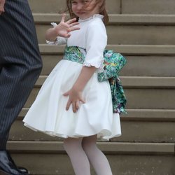 La Princesa Carlota saludando en la boda de Eugenia de York y Jack Brooksbank