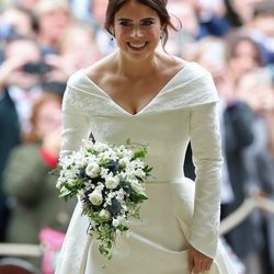 Eugenia de York a su llegada a su boda