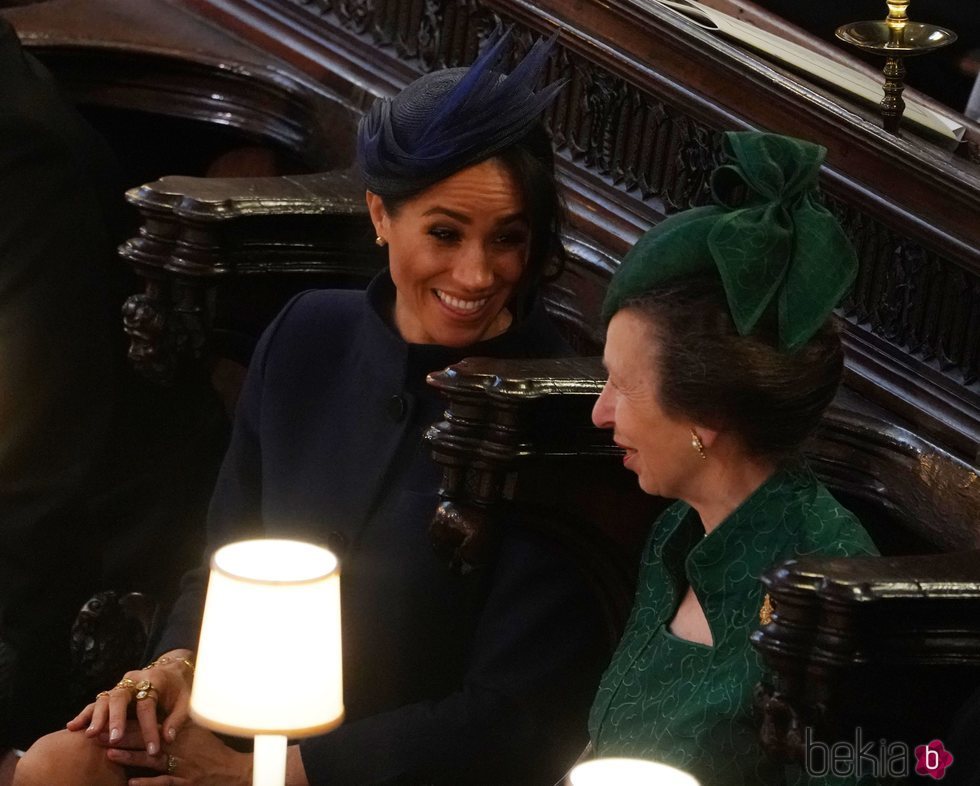 Meghan Markle y la Princesa Ana en la boda de Eugenia de York y Jack Brooksbank