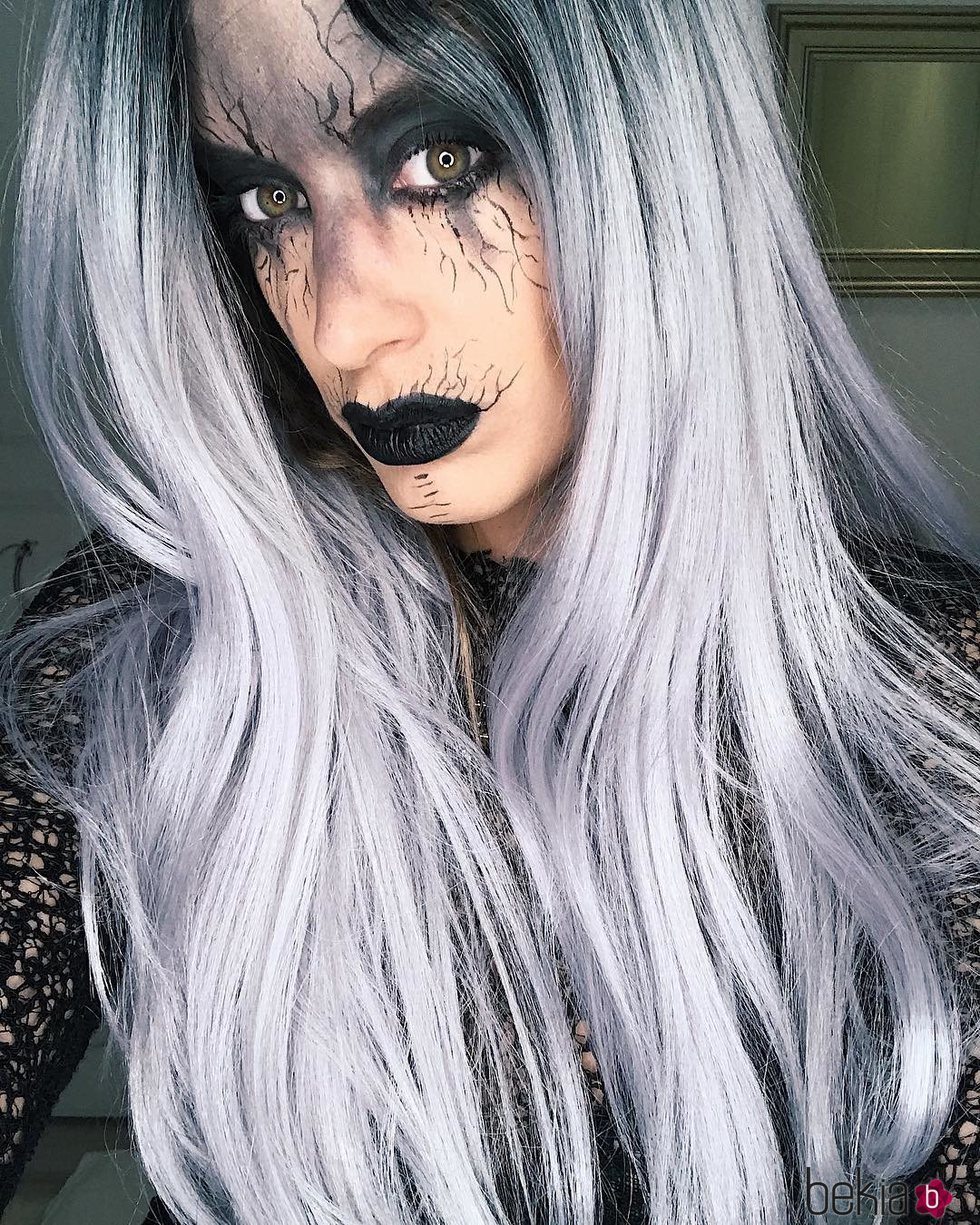 Dulceida maquillada para la fiesta de Halloween de 2018