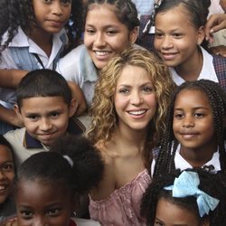 Shakira en Barranquilla durante la presentación de dos proyectos educativos