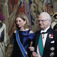 El Rey Carlos XVI Gustavo con Laura Mattarella en su visita oficial a Suecia
