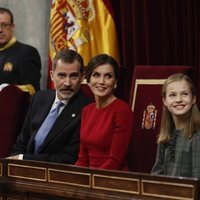 Los Reyes Felipe y Letizia, la Princesa Leonor y la Infanta Sofía en el 40 aniversario de la Constitución