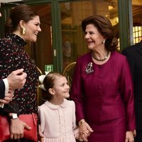 Victoria de Suecia, Estela de Suecia y Silvia de Suecia en el seminario por el 75 cumpleaños de Silvia de Suecia
